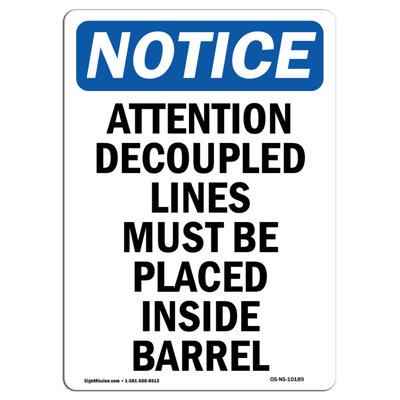 Osha Notice - Attention Decoupled Lines Must Sign
