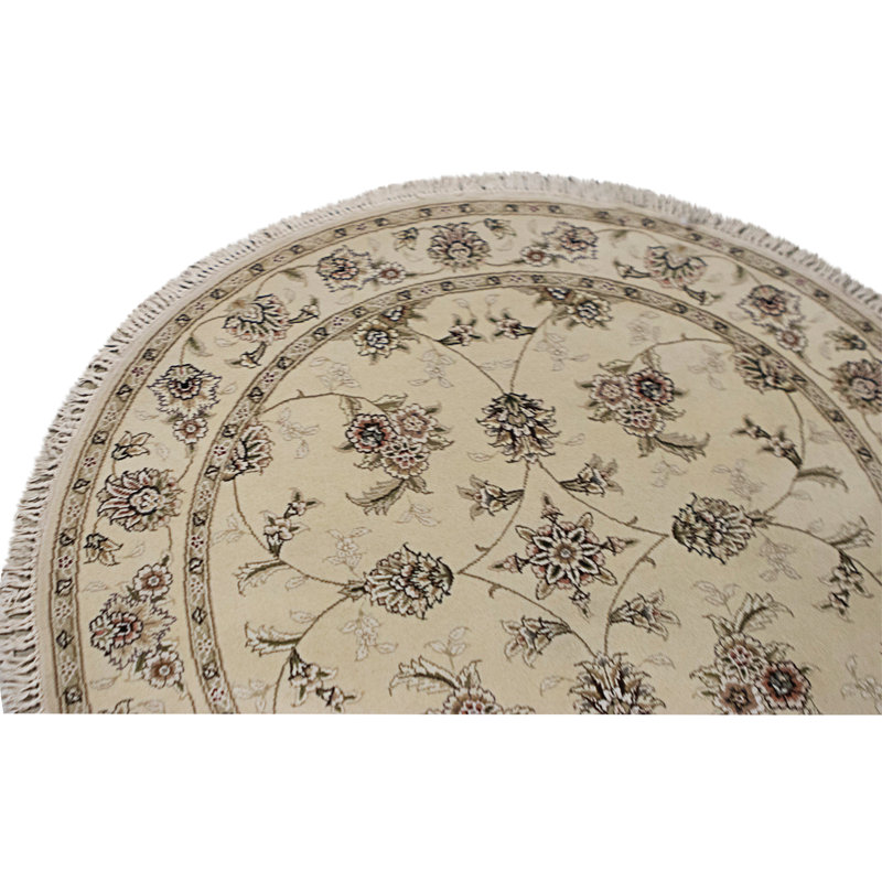 High-Quality Hand-Knotted Ivory Area Rug