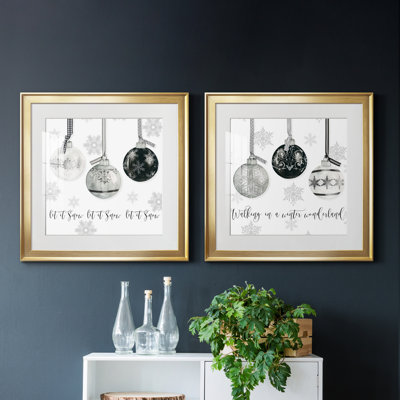 «Let It Snow Ornaments», ensemble de 2 reproductions d'art