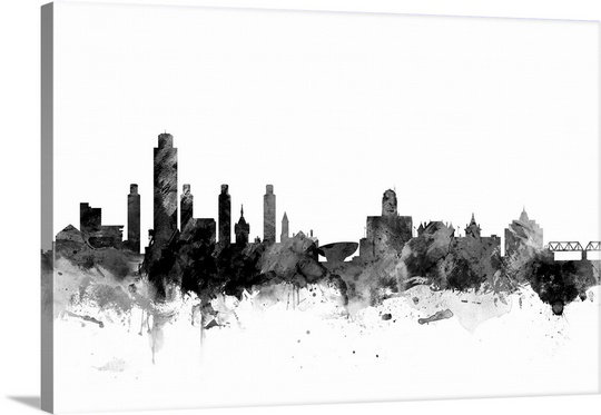 «Albany New York Skyline» par Francy, impression, H 8 po x l 12 po x P 1,5 po, Toile