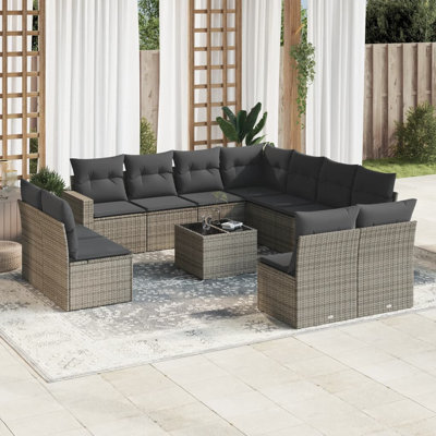 Grand canapé modulaire en rotin PE Vidaxl