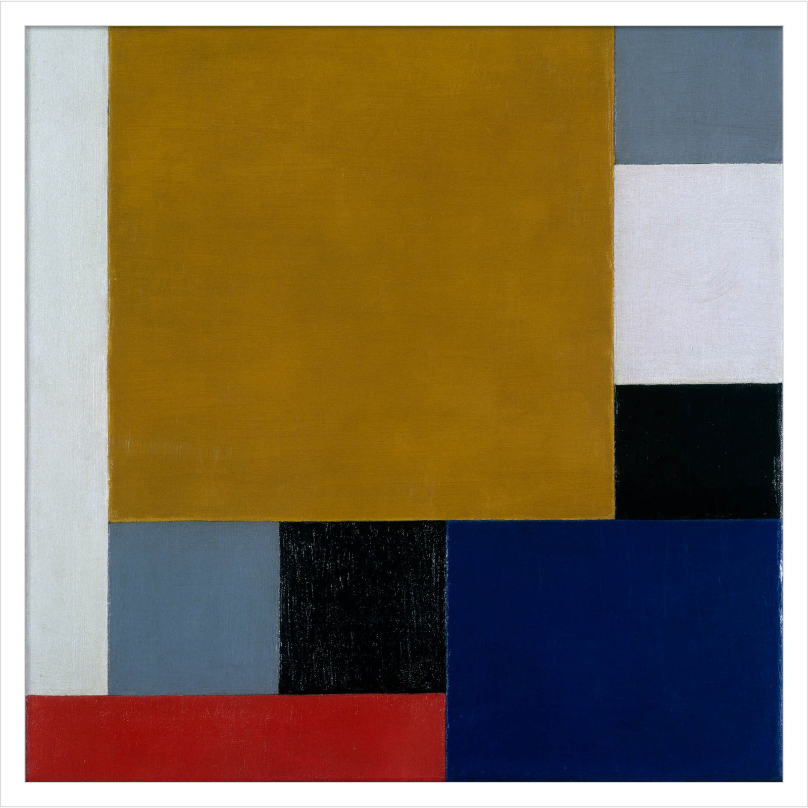 Composition 22 by Theo Van Doesburg, White Paper Framed, 25" H x 25" W