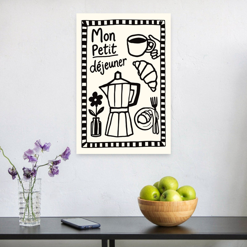 Art mural français matin, H 24 po x l 16 po