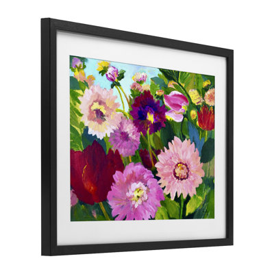 «Tea Garden Mums», reproduction sous verre encadrée, conception par Lee Ann Zirbes