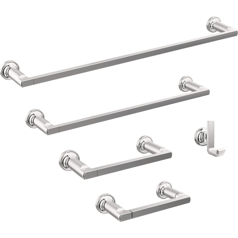 Tetra Pivot Arm Toilet Paper Holder Bath Hardware Accessory in Champagne Bronze, Polished Chrome