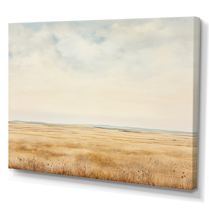 Prayies Endless Meadows Scenery Minimalisme I, H 16 po x l 32 po x P 1 po, Toile tendue