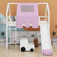 Cadre de lit mezzanine en bois avec tente-376864559-376864557