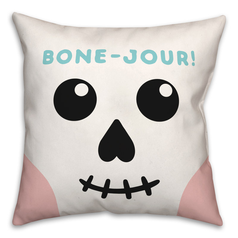  Bone-Jour! Housse de coussin carré et insert, 20 po X 20 po