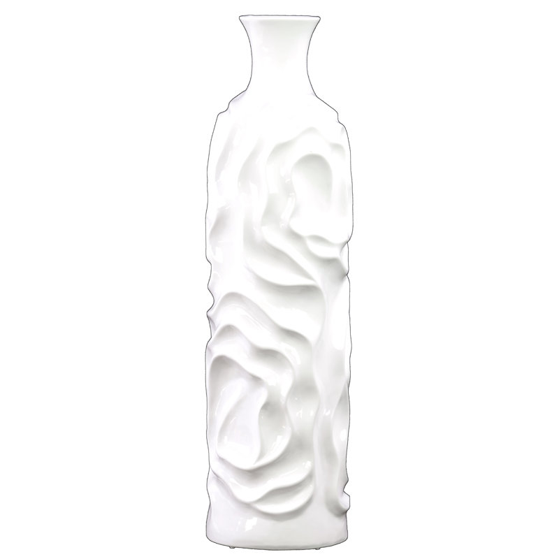 Table Vase, 19.5" H x 5.25" W x 5.25" D, White