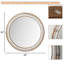 Miroir mural rond 23,62 pouces pour meuble-lavabo, miroirs en bois de style campagnard circulaire pour chambre à coucher, vestibule, salon, miroir décoratif Kithen Whitewash Edge pour la maison, le bureau-1214966052
