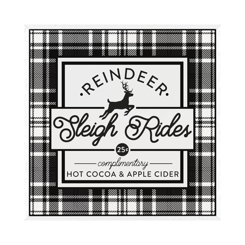 Plaid Holidays III - Print on Canvas, 66.04 cm H x 66.04 cm W, White Framed