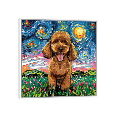 Reproduction d’art, "abricot Poodle Night" par aja Trèves