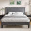 Grand lit tapissier avec 2 tables de chevet - Ensemble de chambre à coucher moderne-1350665484