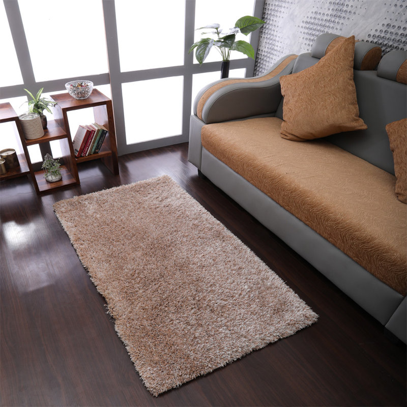Tapis à poils longs en polyester touffeté à la main Manns, Rectangle 5 pi x 8 pi
