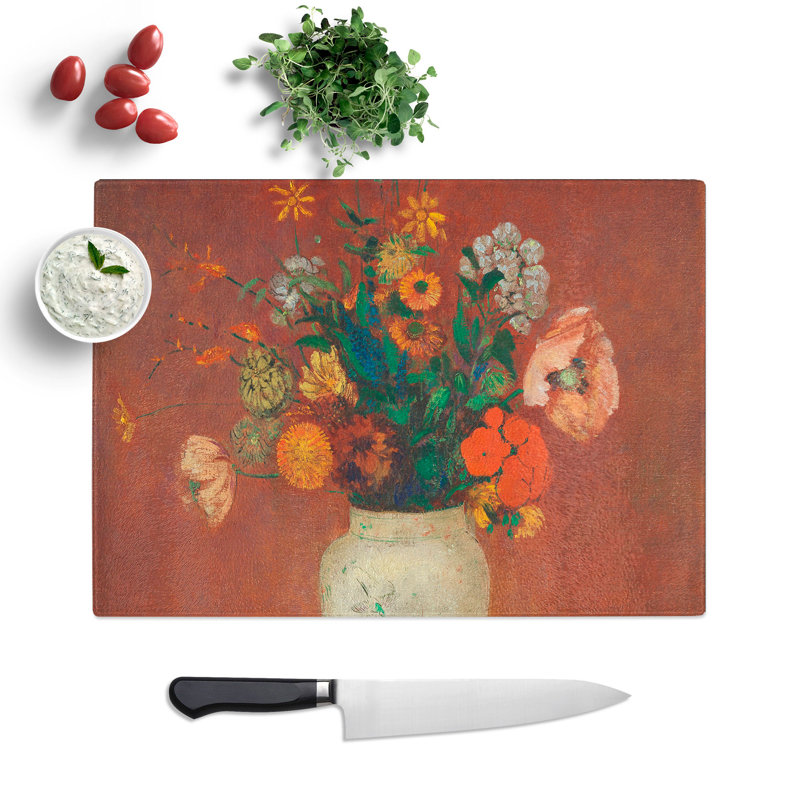 Vase of Flowers Vol.6 by Odilon Redon Chopping Board, 0.4cm H x 28.5cm W x 39cm L