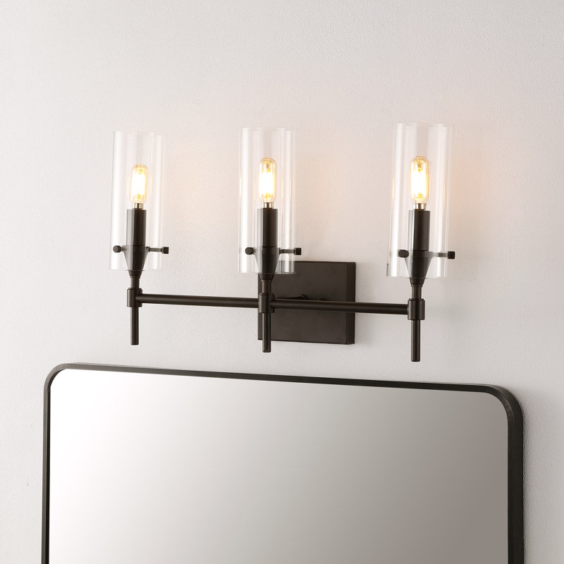 Chuperosa Bohemian Farmhouse Iron/Glass LED Vanity, Oil Rubbed Bronze, 3