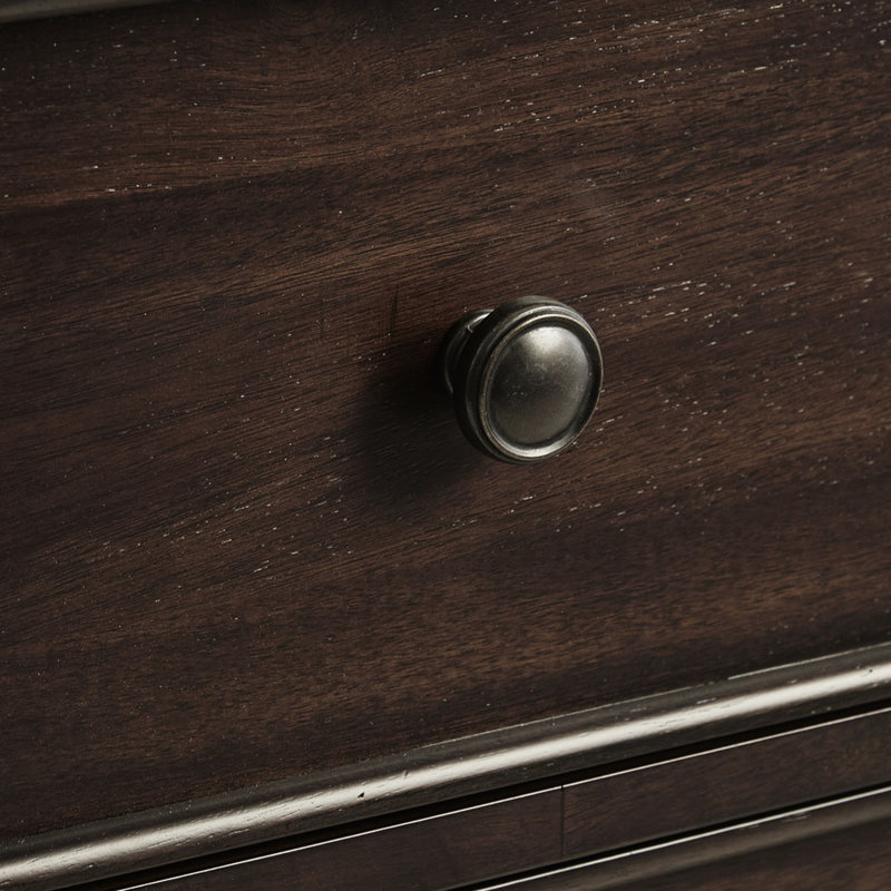 Commode d'appoint 2 tiroirs en bois massif, Morocco Brown
