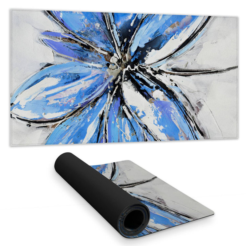 Blue flower - 15.75"x31.50" Desk mat
