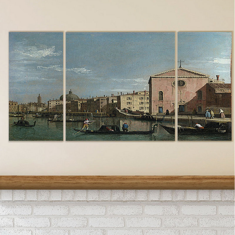 « venice the grand canal », image multi-pièce sur toile, H 24 po x l 48 po x P 1,5 po