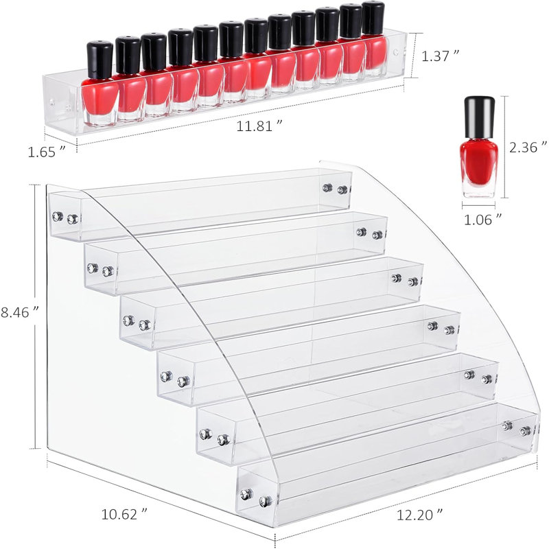Support de rangement pour vernis à ongles 6 couches Support de présentation en acrylique pour lunettes Huiles essentielles