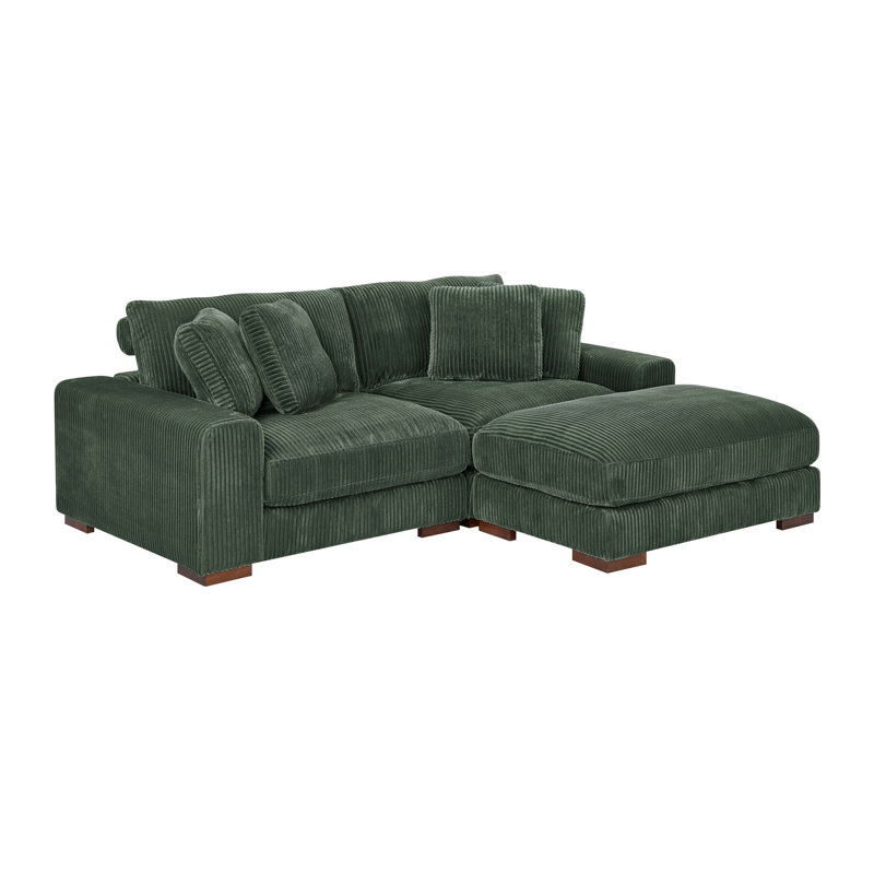 Broughton Modular Corduroy Sectional, Dark Green Corduroy