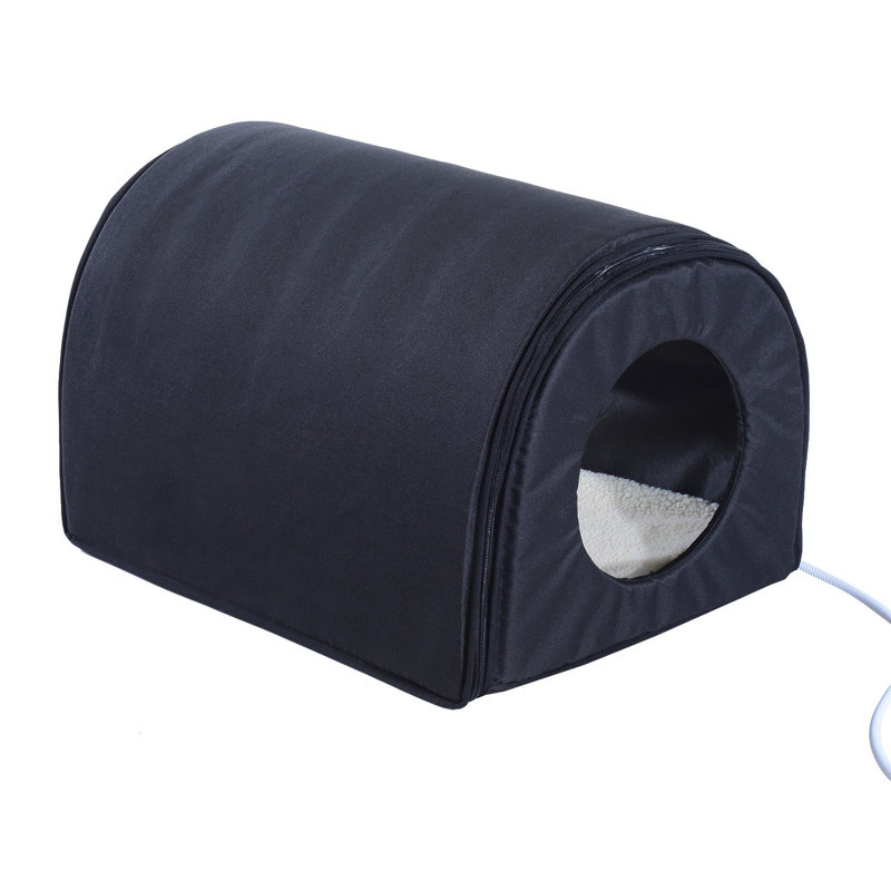 Enprise Faux Fur Pet Bed, Black
