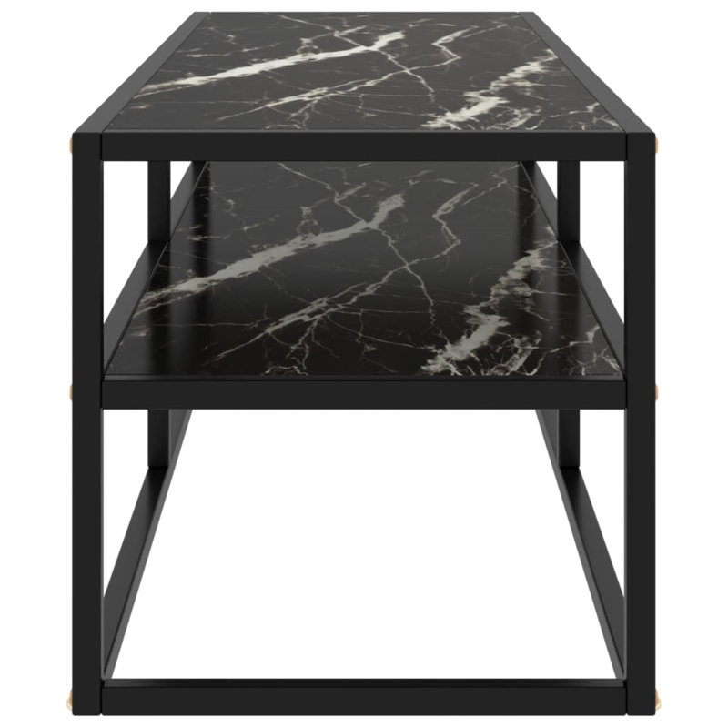 TV Stand, Black/Black Marble, 39.4"