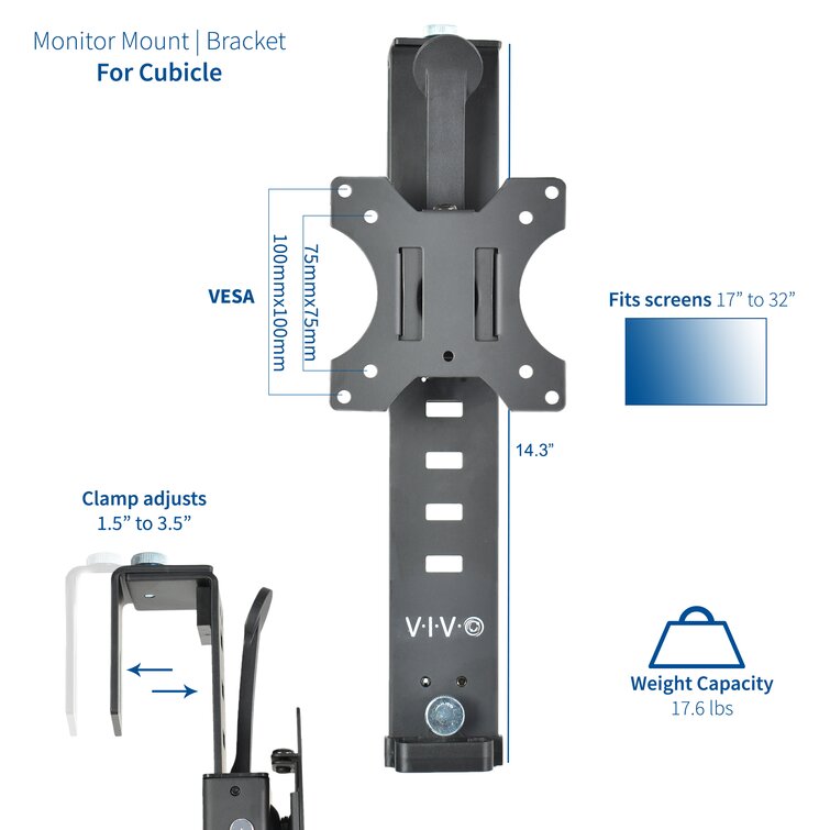 Mount-it! Cubicle Monitor Mount Hanger Attachment, Height