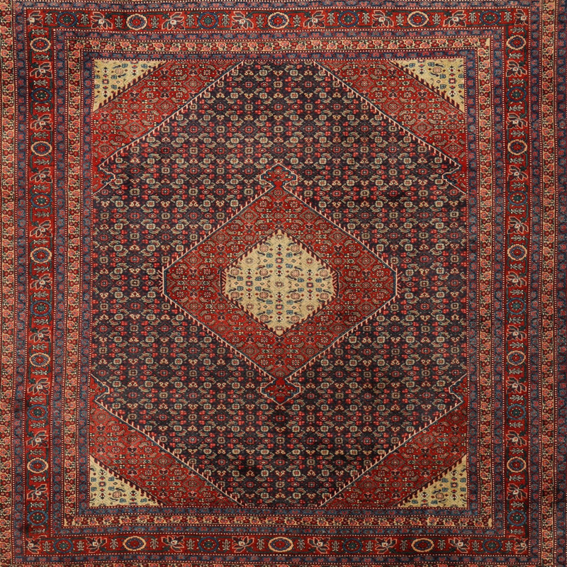 Tapis traditionnel gris clair Aristotle, Carré 8 pi