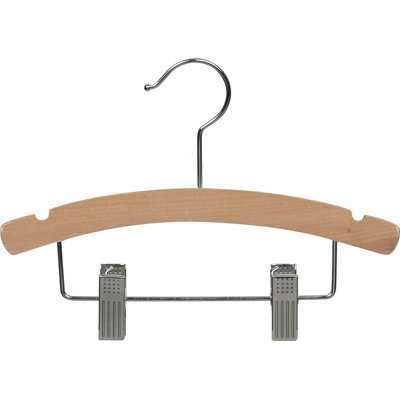 Cintre en bois pour enfants avec pinces réglables pour jupe / pantalons