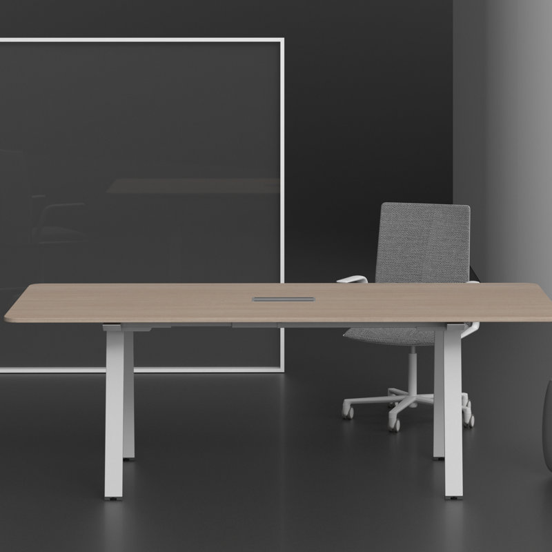 Alyxa Rectangle Conference Table, 72cm H x 80cm W x 180cm L, Oak/White