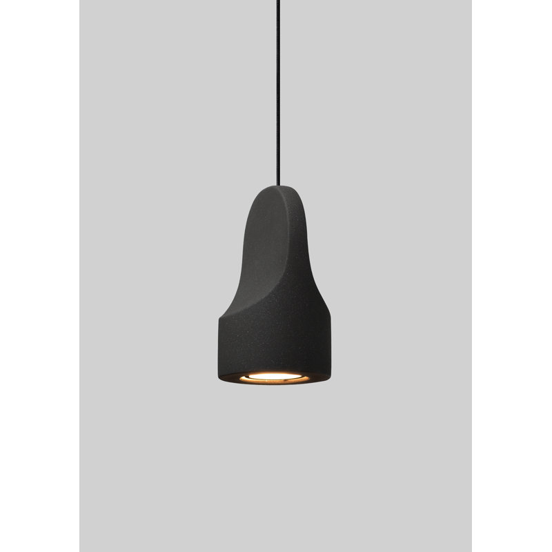 Parga Ceramic Pendant, 8.9'' H x 5.1'' W x 5.1" D, Black, No
