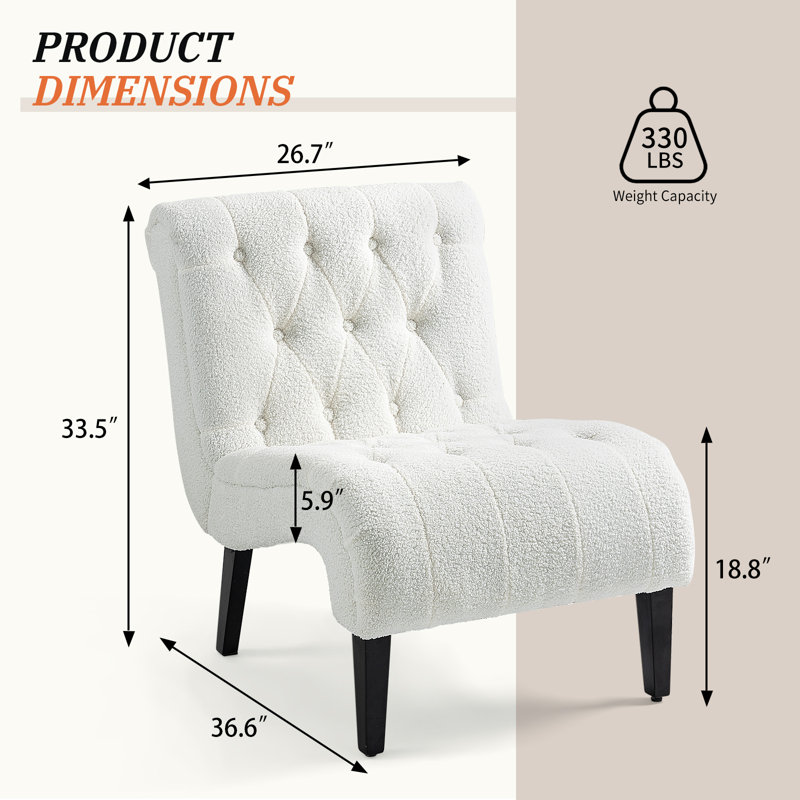 27" Wide Boucle Upholstered Lounge Chair
