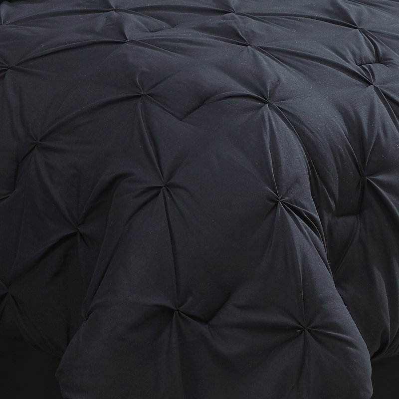 Polyester Comforter, King Comforter + 6 Additional Pieces, Black/White