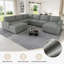 Canapé modulaire de rangement en U avec deux repose-pieds-348745473