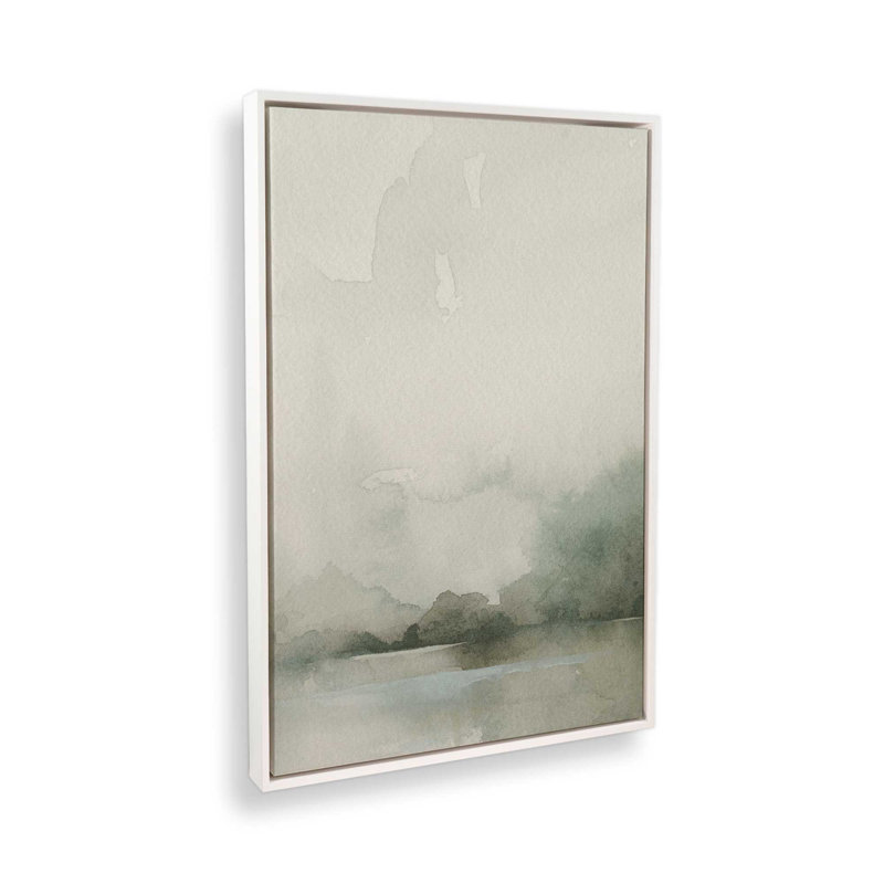 Impression sur toile «Mute Green Tranquility II», H 12,75 po x l 8,75 po x P 1,75 po, Cadre flottant blanc opaque