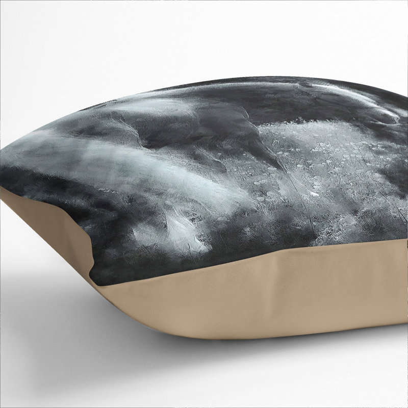 Lone Horse Square Throw Cushion, Stone, 55cm H x 55cm W x 20cm D