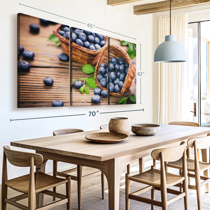 «Blueberries» sur toile, H 42 po x l 65 po