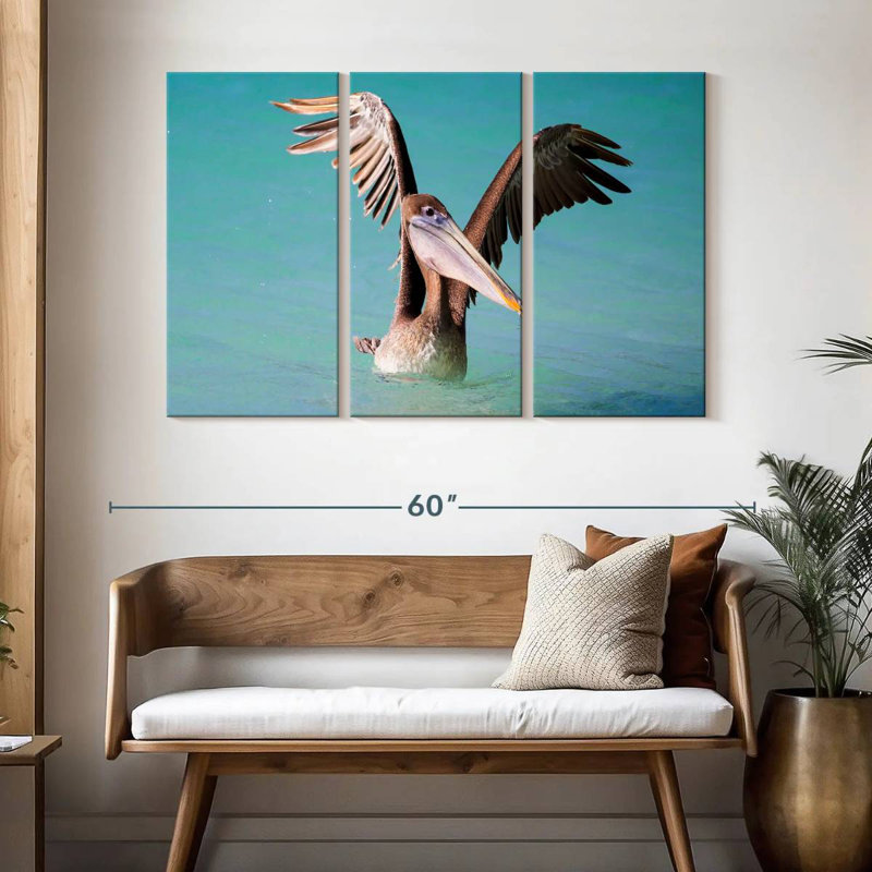 Pelican With Outstretched Wings, 32" H x 50" W