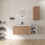 Ensemble de meuble-lavabo double mural 48 po avec lavabo en résine, petite tablette de rangement et armoire murale 48 po-1120174795