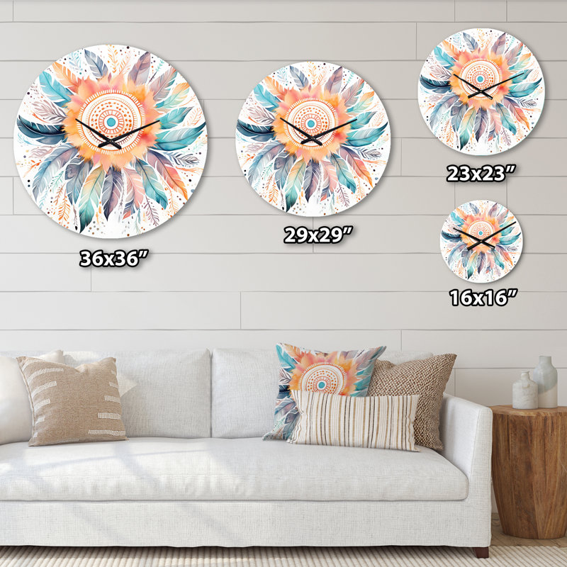 Horloge murale pastel Boho Dreamcather, Petit