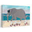 Roller Skating Elephant Playful Vibrant Whimsical Elephant Beach Ocean Wall Art Print by Sarah Manovski - Wrapped Canvas Print-1092244558