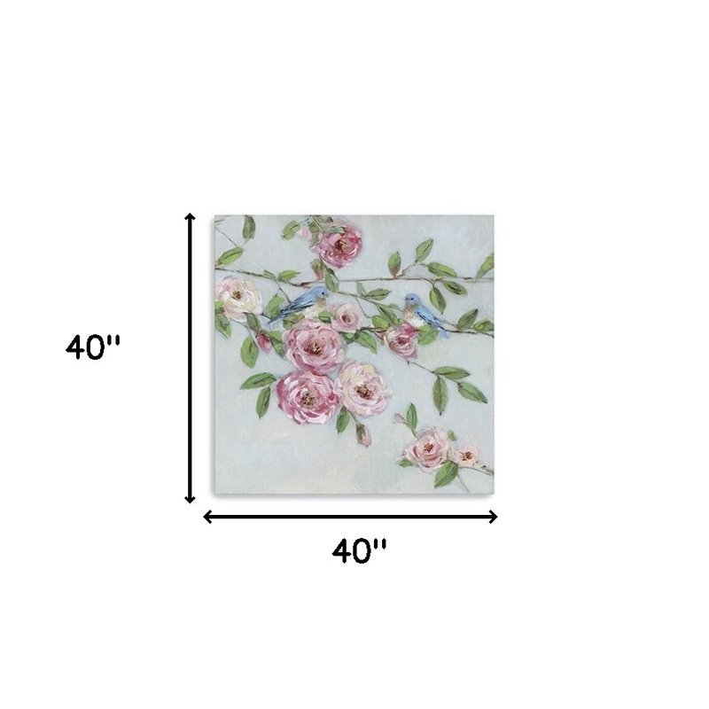 Grandes jolies fleurs roses, art mural sur toile