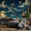Décoration murale rétro Starry Night-2073033946-2073033950