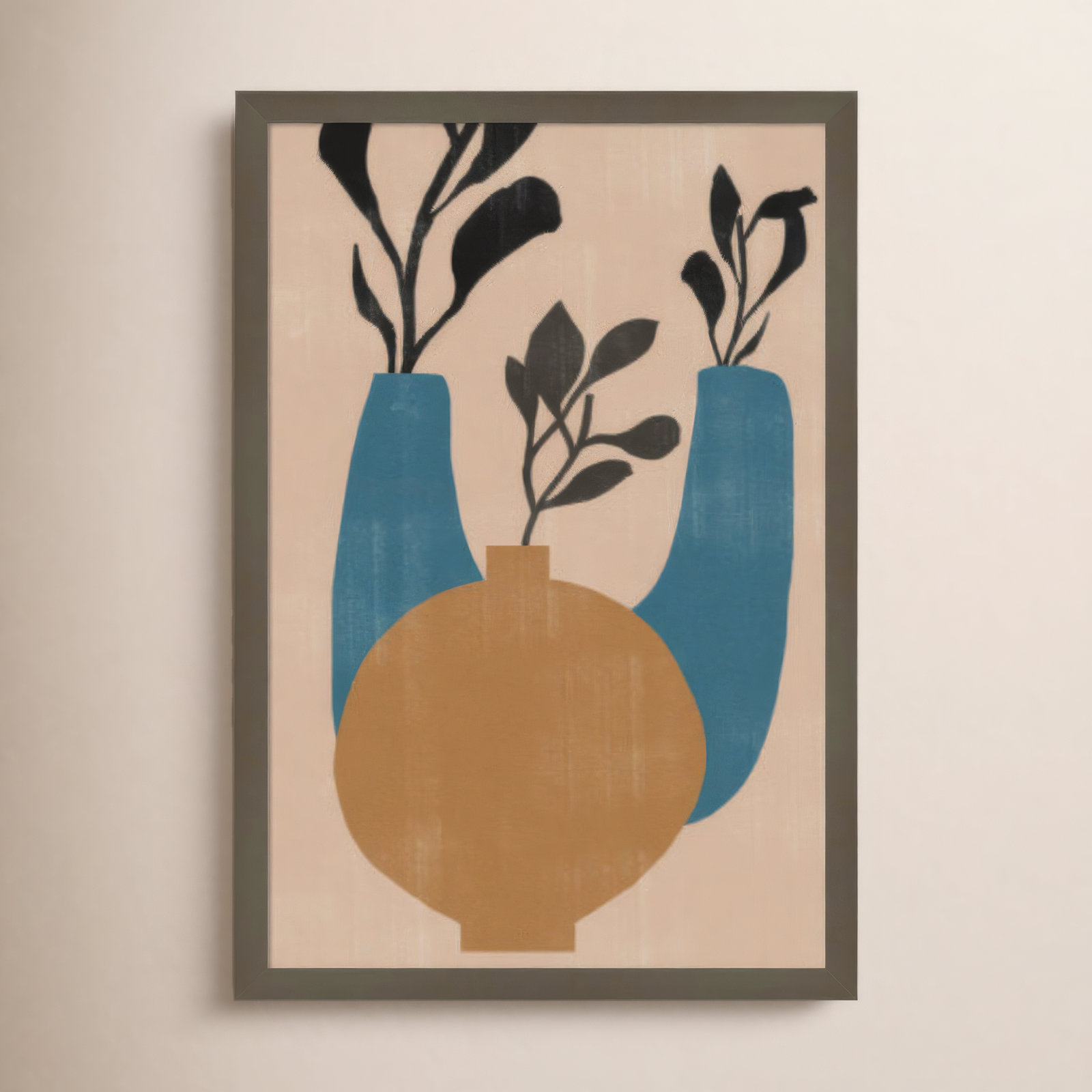 Fredi "Vases No. 7" Print, Gray Framed, 25" H x 17" W