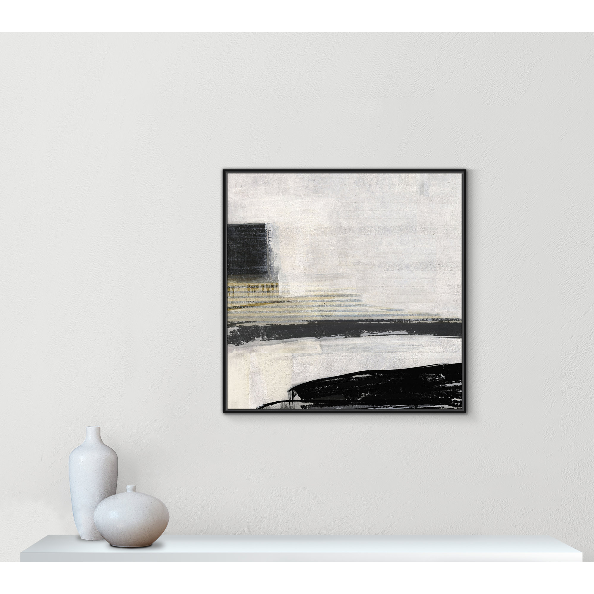 La Bande I Print by Sally Swatland, 37.5" H x 37.5" W, Black