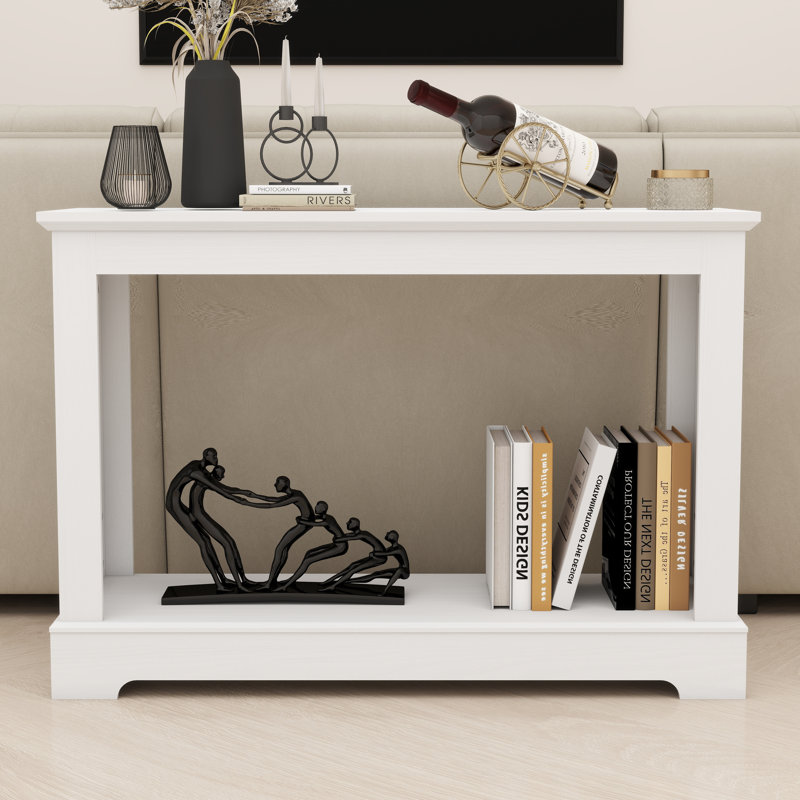 Korbin 42'' Console Table, Pearl White Oak