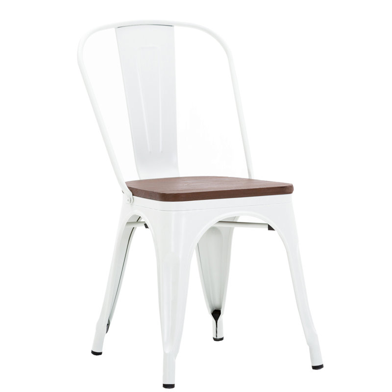 Chaise de patio empilable Yancey, Blanc