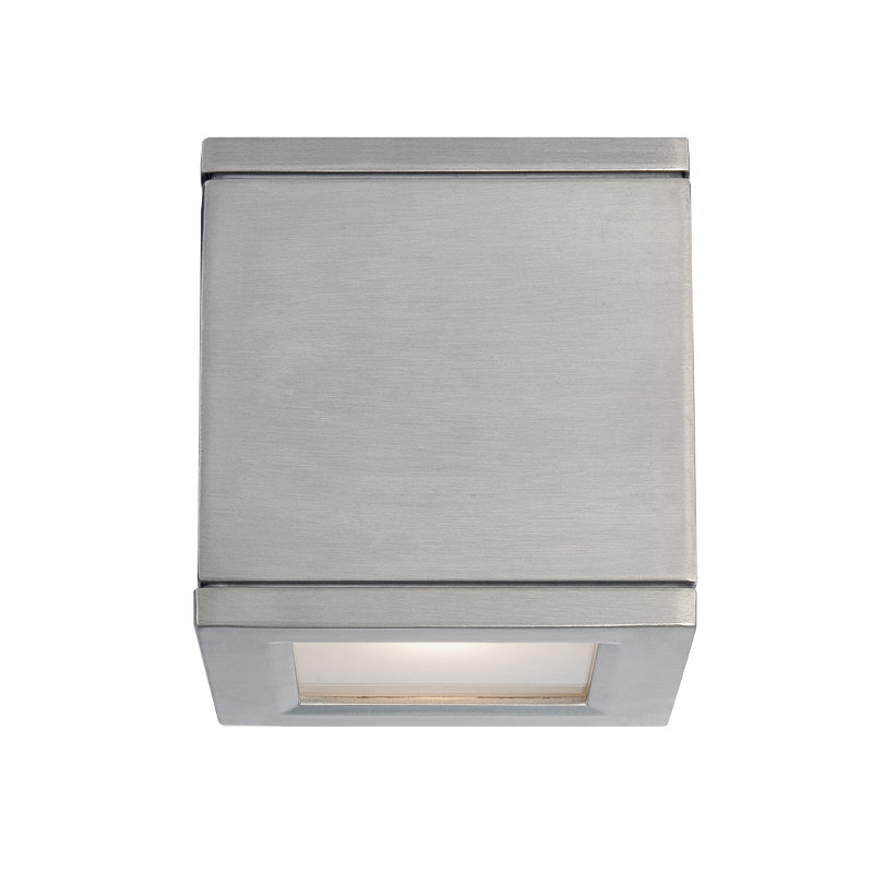 Plafonnier encastré d'extérieur 2 lumières Rubix, Aluminium brossé