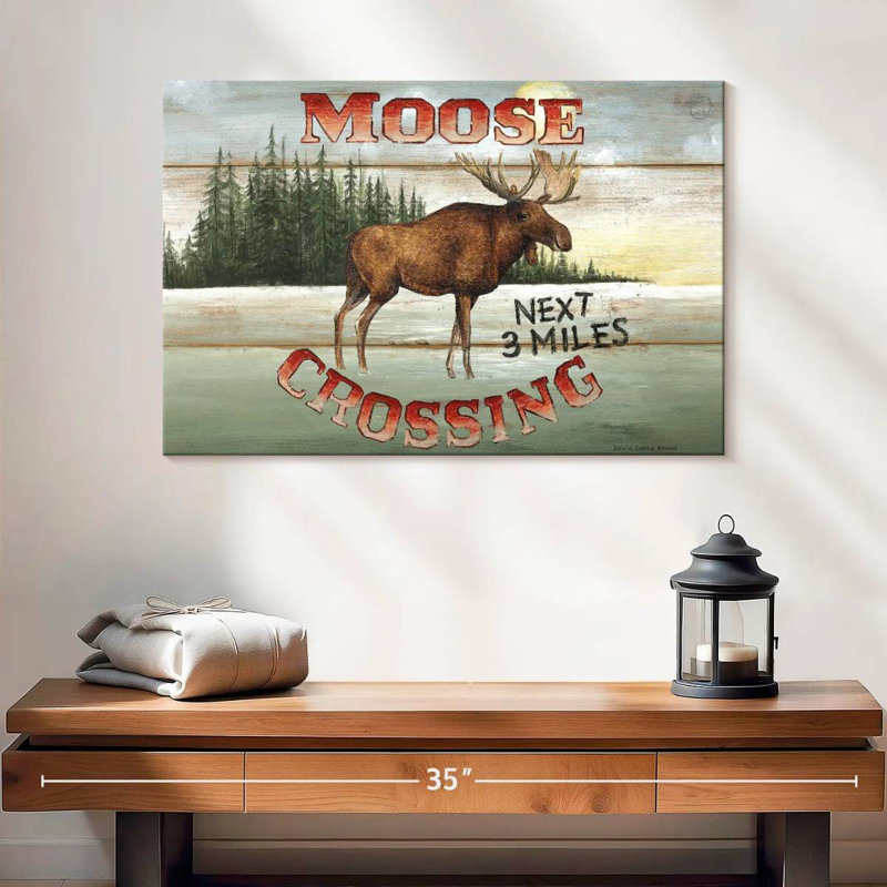 Plaque murale «Moose Crossing I», H 16 po x l 24 po
